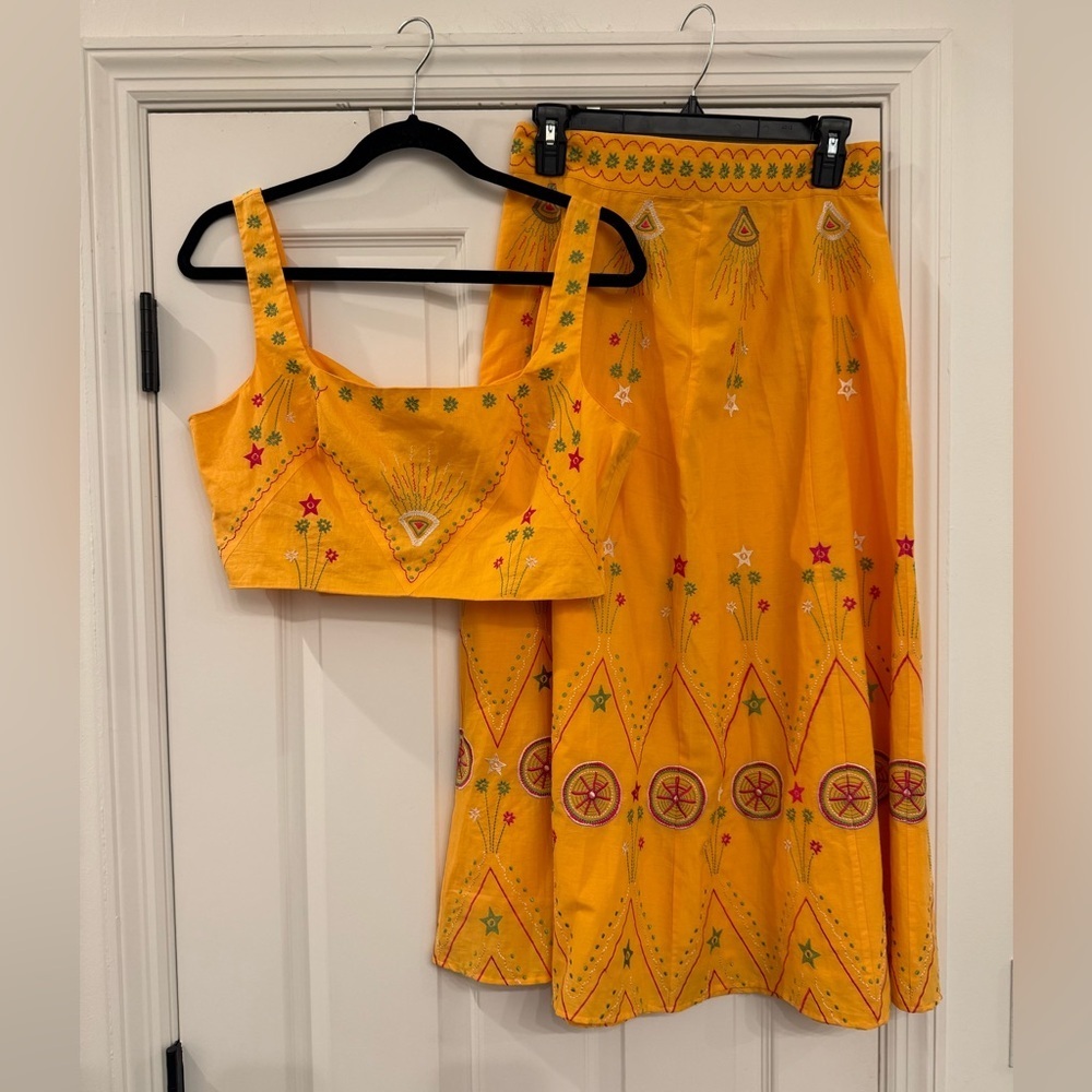 NWT Emporio Sirenuse Cinderella Crop Top / Camille Stromboli Skirt Set 44 US 8 - Picture 10 of 15